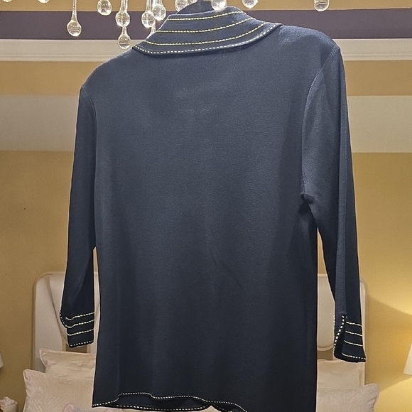 Ming Wang Green and Black Blazer Elegant Style - Picture 6 of 14